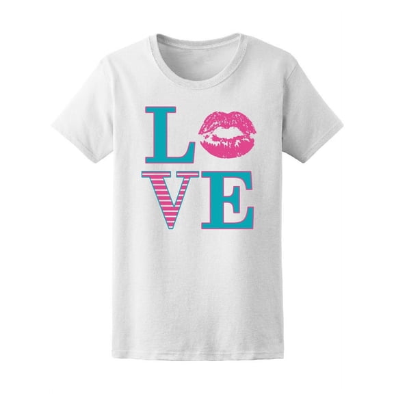 Love Quote Cute Pink Lips Kiss Tee Women's -Image by Shutterstock