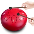 thumbnail image 1 of Tambor REGIS de acero, 15 cm, 8 notas con bolsa y mazos, color rojo, 1 of 7
