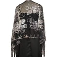 thumbnail image 4 of Shawls and Wraps for Evening Dresses Women's Fashion Scarf Shawl with Tassels for Wedding Silver One Size, 4 of 4