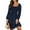 Navy Blue, variant on UVN Dresses for Women Casual Long Sleeve Square Neck Dress Ruffle Pleated Flowy Midi Dress