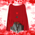 thumbnail image 6 of Amidoa Red Sweaters for Women Oversized Valentines Knit Sweaters Winter Love Heart Crew Neck Tops Women's Blouse L, 6 of 6