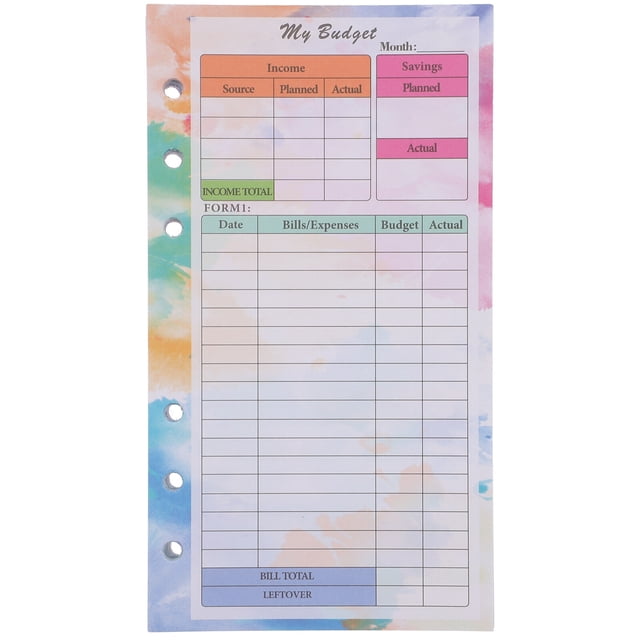 BRIGHTFUFU 1 juego de cuaderno de presupuesto con hojas sueltas, papeles de seguimiento de gastos y bloc de notas portátil.