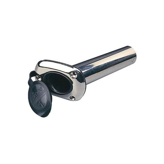 Cast Stainless Steel Flush Mount Rod Holder with Cap - 30 deg