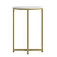 thumbnail image 3 of Emma + Oliver White Laminate Living Room Coffee Table with Crisscross Brushed Gold Metal Frame, 3 of 10
