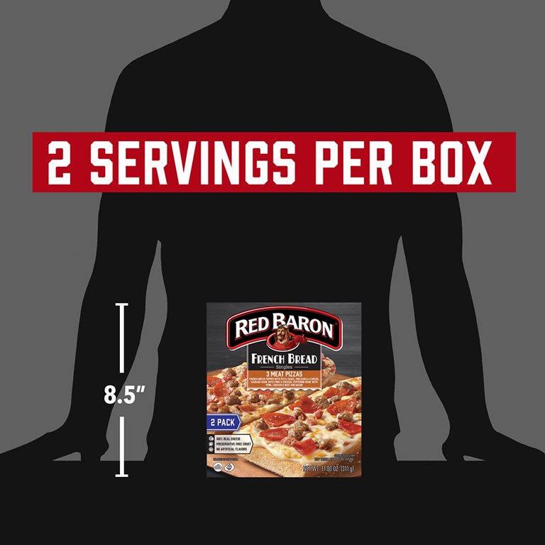 Red Baron French Bread Three Meat Frozen Pizza 2 Count 11 oz