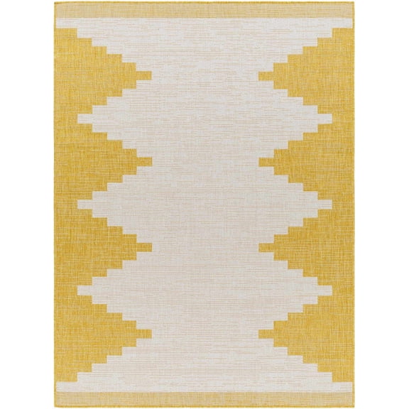 BoutiqueRugs Djugun Farmhouse Area Rug - Outdoor Safe - Bone, Metallic Gold, Gemstone - 2' x 2'11"