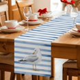thumbnail image 3 of Table Runners 90 Inches Long Dress Scarves, Navy Blue Birds Farmhouse Coffee/Dining/Kitchen Table Decor Table Runner for Living Room, Coastal Nautical Summer Striped 13x90 Inch, 3 of 5