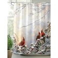 thumbnail image 3 of Christmas Waterproof Fabric Shower Curtain, Xmas Birds Berry Botanical Snowflake Shower Curtain for Bathroom Curtains Bathtubs Hotel Washable Shower Curtains with 12 Hooks Standard 66x72, 3 of 6