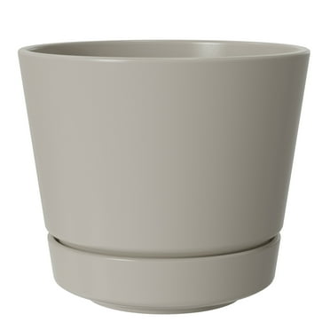 Mainstays Core 8.6" x 8.6" x 7.6" Round Birch Gray Plastic Planter
