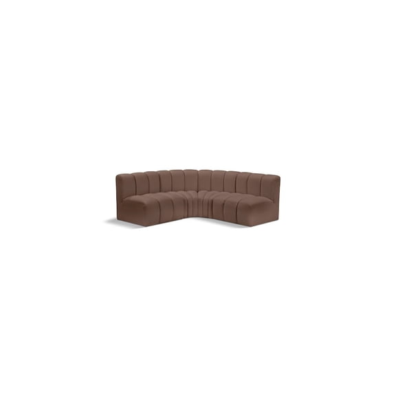Meridian Furniture Arc Brown Vegan Leather Modular Sectional