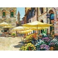 thumbnail image 2 of Behrens, Howard 24x19 Gold Ornate Wood Framed with Double Matting Museum Art Print Titled - Siena Flower Market, 2 of 4