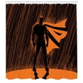 thumbnail image 3 of Ambesonne Superhero Shower Curtain, Super Powered Hero, 69"Wx70"L, Orange Black, 3 of 3