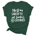 thumbnail image 5 of Débardeurs à Col Imprimé de Noël pour Femmes Manches Courtes T-Shirts Décontractés en Coton, 5 of 5