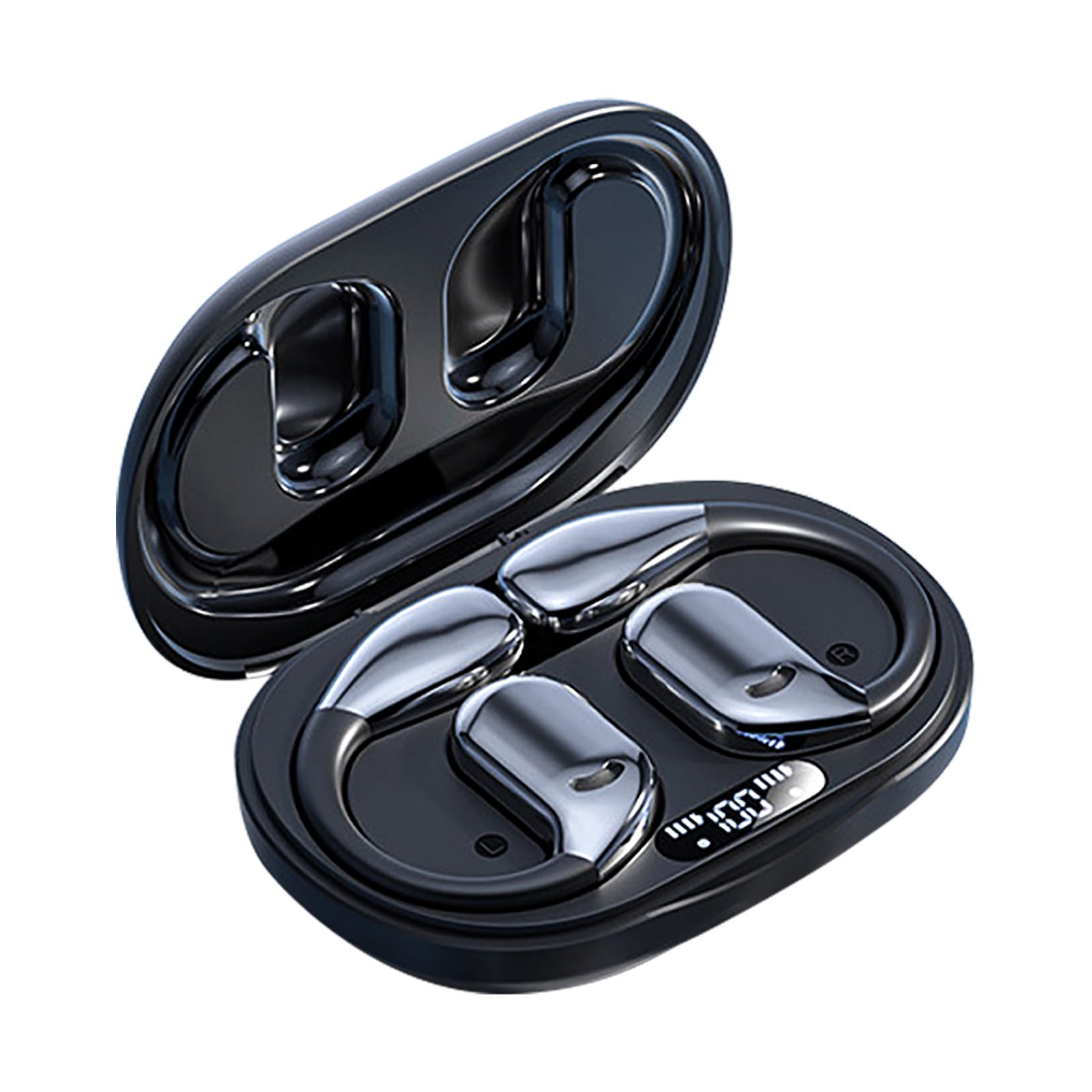 Sport X20 by Ruroz, True-Wireless Workout Earbuds, Rotatable and Extendable Ear Hooks, Noise Cancelling, Deep Bass, IP68 Waterproof, Sweatproof, Dustproof, 48H Play, Sport Earbuds for Gym(Black)
