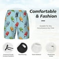 thumbnail image 3 of Naloa Modern Ice Cream Print Men Swim Trunks with Compression Liner ,Board Shorts,Men's Swim Shorts with Drawstring and Elastic Waistband-Large, 3 of 6