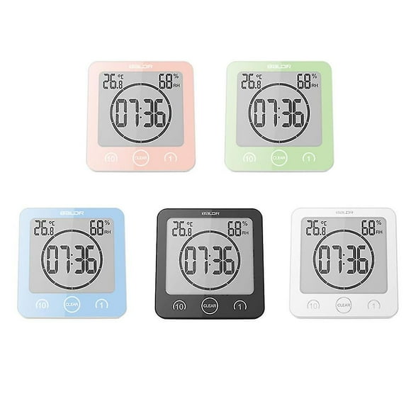 Digital Bathroom Shower Clock, Waterproof For Water Spray, Thermometer