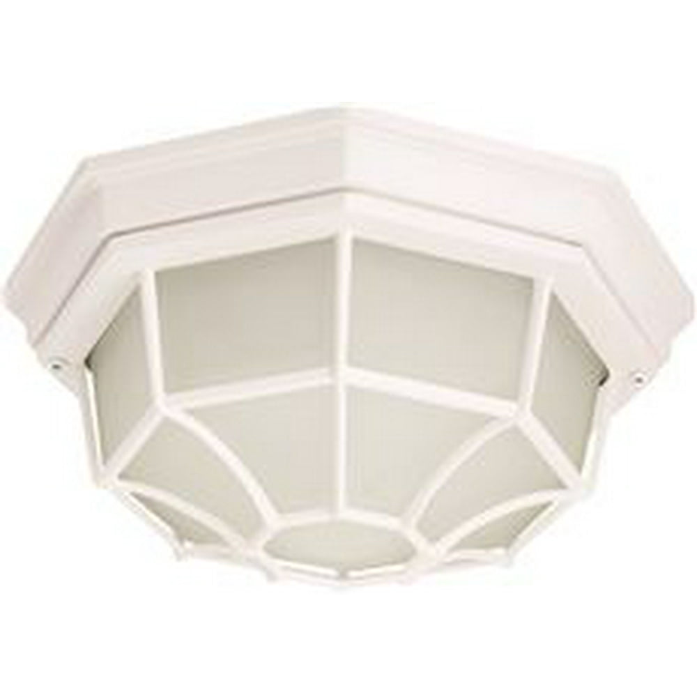 Monument 1Light Outdoor Octagon Ceiling Fixture, Frosted Glass, 113/8