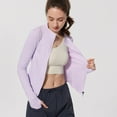 thumbnail image 5 of Womens Plus Size Summer Sun Jacket Ice Skin Coat Workout Jacket Yoga Tight Fit Zip Up Light Purple XL, 5 of 6
