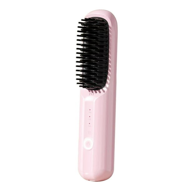 Cepillo alisador de pelo USB para mujer, peine caliente, plancha