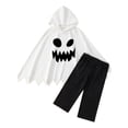 thumbnail image 5 of BOOMNY Halloween Boys Ghost Dress Up Funny Ghost Face Hooded Capes Pants Hallowmas Stage Performance Outfits for Kids, 5 of 7