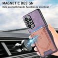 thumbnail image 4 of ELEHOLD for Samsung Galaxy A53 5G, Wallet Phone Case,Slim Leather Shockproof Lens Protector with Card Slot Anti-Scratch Case Cover,Support Magnetic Car Mount, purple, 4 of 8
