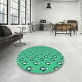 thumbnail image 4 of Ahgly Tapis d'Intérieur Lavable en Machine Carré Transitionnel Moyen Vert Printemps, 3 Pieds Carré, 4 of 7