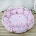 thumbnail image 7 of Plush Round Pet Bed, Soft Foldable Drawstring Adjustable Pet Cushion Bed, Non‑Slip Warm Sleeping Nest for Small Dogs Cats, Cozy Indoor Pet Sleeping Mat for Rest and Sleep, 7 of 7