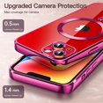 thumbnail image 4 of JETech Electroplated Case for iPhone 14 Plus 6.7-Inch, Camera Lens Full Protection, Compatible with MagSafe Wireless Charging, Shockproof Soft TPU Phone Cover (Rose Red), 4 of 7