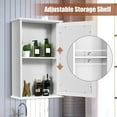 thumbnail image 4 of RELAX4LIFE Wall Mounted Bathroom Cabinet, 2-in-1 Mirror Medicine Cabinet w/ 3 Heights Adjustable Shelf & Reversible Single Mirror Door, Storage Cabinet Over-The-Toilet Storage Organizer (White), 4 of 16