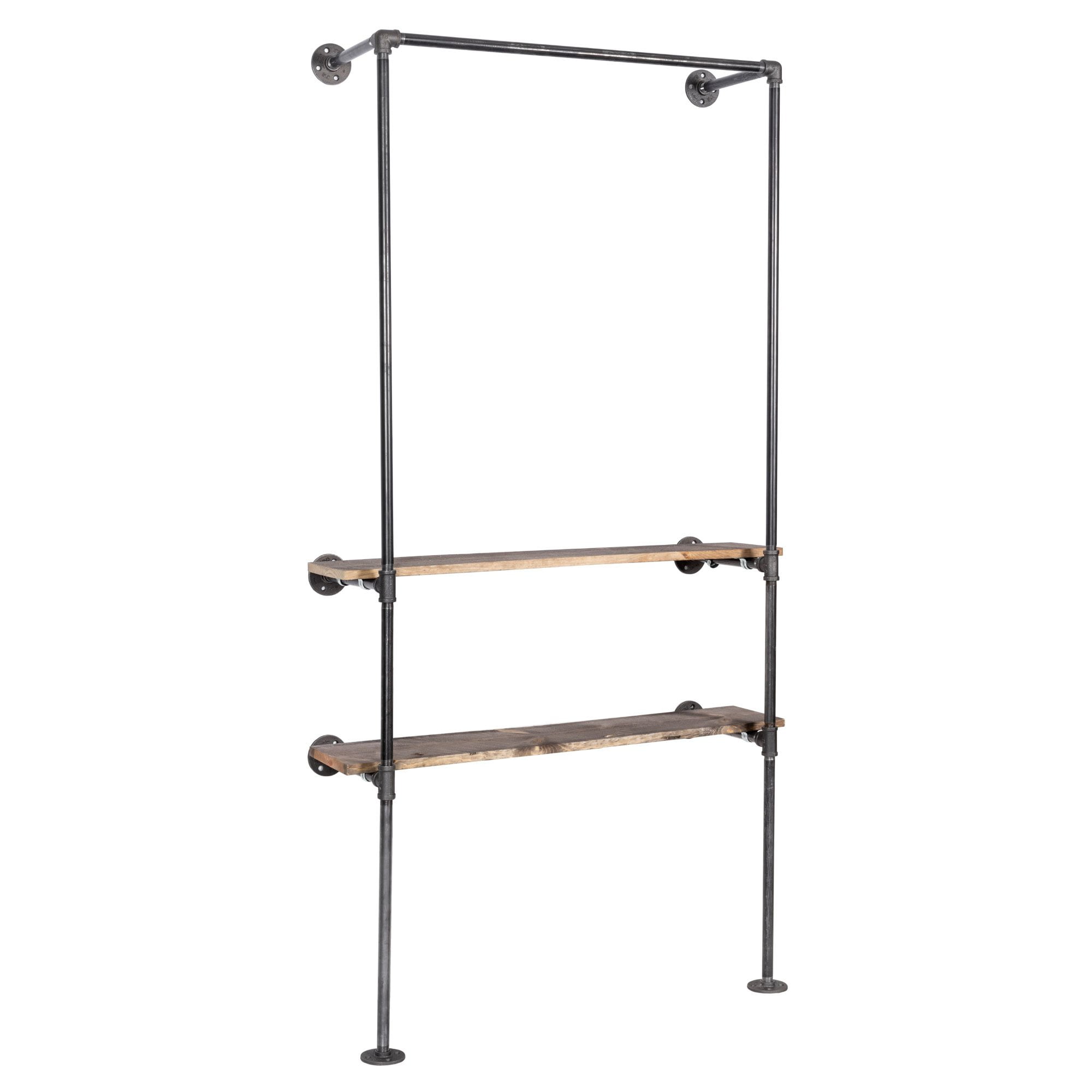 2 Shelfwall Mounted Clothing Rack By PIPE DECOR