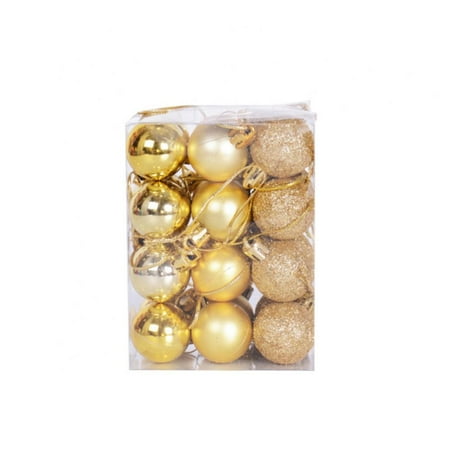 

24pcs Christmas Ball Baubles 1.2 Shatterproof Plastic Hang Balls Pendant for Tiny Xmas Tree Decor