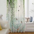 thumbnail image 6 of Spring Green Leaves Sheer Curtains 45 Inches Long, Japanese Koi Fish Birds Vintage Light Filering Curtains, Breathable Simi Curtain Privacy Drapes for Kitchen Bathroom Small Window Treatment, 6 of 9
