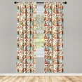 thumbnail image 3 of Ambesonne Colorful Curtains, Forest Foliage Animals, Pair of 28"x95", Multicolor, 3 of 5