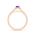 thumbnail image 2 of ANGARA Natural 0.35 Ct. Amethyst with Diamond Halo Ring in 14K Rose Gold for Women (Ring Size: 11), 2 of 8