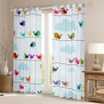 thumbnail image 2 of jejeloiu Colorful Cartoon Birds Blackout Curtains Set of 2 (52x84 Each),Kawaii Flying Animals Window Curtains For Boys Girls, 2 of 6