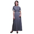 thumbnail image 1 of Bimba Rayon Ogee Ikat Ladies Long Gown Boho Beach Cocktail Party Maxi SlitÂ&nbsp;Dress-Medium, 1 of 6