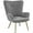Grey, variant on Wubio Small Accent Chair with Ottoman Set, Boucle Armchair and Footstool, Lounge Reading Chair with Golden Metal Legs for Living Room/Bedroom/Office, Ivory