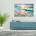 thumbnail image 2 of Sea Waves Canvas Wall Art - Large Ocean Beach Print, Stretched & Framed Seascape Giclee Artwork, Ready to Hang for Living Room, Bedroom & Coastal Home Decor, 2 of 6