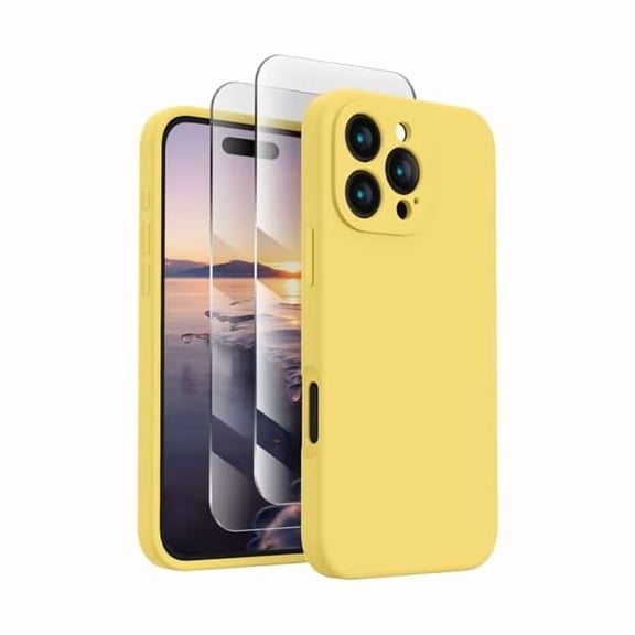 Eryueer Designed for iPhone 16 Pro Case, Silicone Upgraded [Camera Protection] Phone Case, Soft Anti-Scratch Microfiber Lining Inside, 2024, Yellow