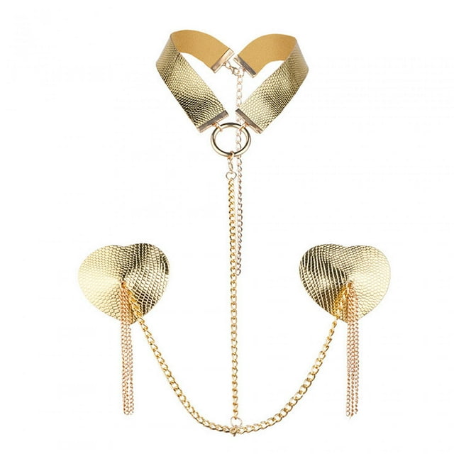 Bras Chain Fashion Bra Rave Body Accesorios Gargantilla Prom Mujeres Pecho Pegatina Oro jinwen Cadena de pecho