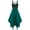 Green, variant on qolati Women's Gothic Dresses Irregular Hem Sleeveless Punk Midi Dress Summer Faux Leather Straps High Waist A-Line Prom Party Dress