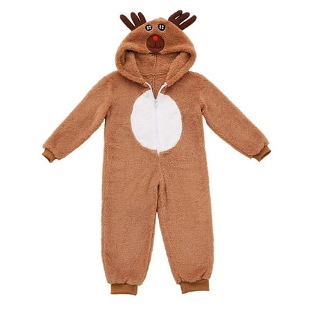 

KDSJSXW Christmas Newborn Clothes Kids Girls Boys Christmas Jumpsuit Christmas Reindeer As Coral Velvet Costume Suit Holiday Outdoor Soft Playsuit Clearance(A M)