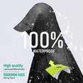 thumbnail image 5 of GPED Adult Hooded Rain Poncho, Waterproof Lightweight Reusable Unisex Raincoat, Emergency Outdoor Rain Jacket for Hiking Camping Travel Protection, Black, 5 of 6