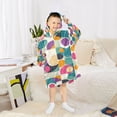 thumbnail image 6 of FORMRS Wearable Blanket Hoodie with Sleeves for Kids Cozy Flannel Sweatshirt, Green Geometric, 6 of 7