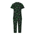 thumbnail image 5 of Censtreet Christmas Women's Pajama Set Short Sleeve Shirt and Capri Pants Sleepwear Pjs Sets with Pockets Multiple choices for families, 5 of 5