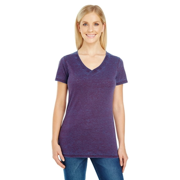 Threadfast Apparel Ladies' Cross Dye Short-Sleeve V-Neck T-Shirt - 215B