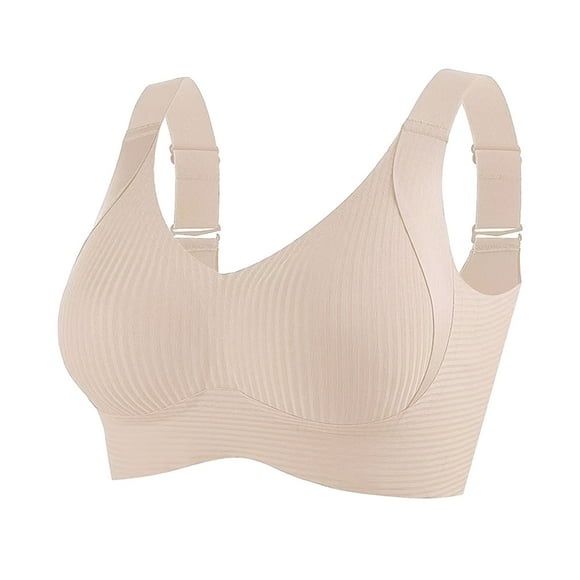 Kyusrd Full Coverage Bras For Women Adjustable Straps Wireless Non-Steel Ring Push Up Breathable Basic Bralette Underwear Casual Solid Color Soft Comfortable Breastplate Underwear