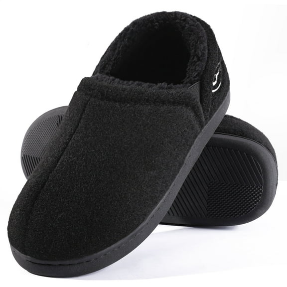 Ecetana Slippers for Men Slip On Fuzzy Slippers Comfort Warm House Shoes Indoor Outdoor