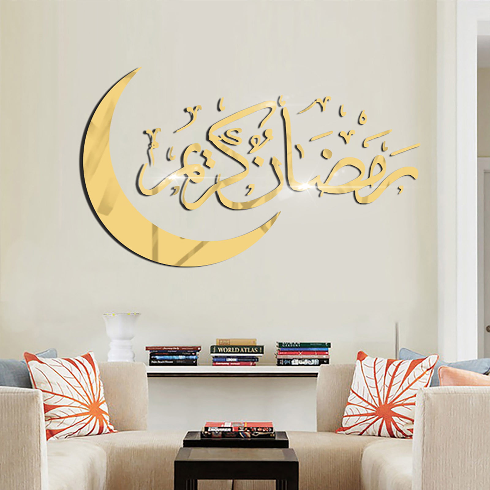 Details about   3D Mirror Wall Sticker Muslim DIY Decal Acrylic Art Mural Decal Home Decor 