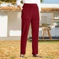 thumbnail image 2 of ManxiVoo Womens Casual Corduroy Pants with Elastic Waist Straight Leg Design Comfort Fit Ribbed Textured Everyday Trousers XL Size Wine, 2 of 5